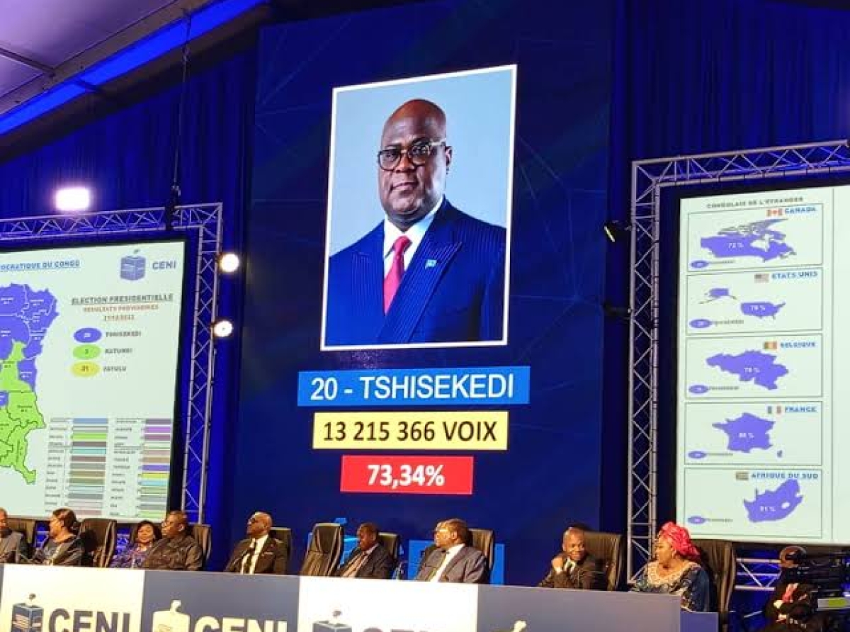 Félix Tshisekedi réélu président de la RDC avec une large avance : Retour sur les réactions nationales et internationales.