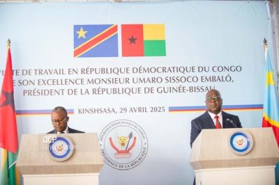 RDC-GUINEE BISSAU: FELIX TSHISEKEDI ELEVE UMARO SISSOCO AU RANG DE HERO NATIONAL