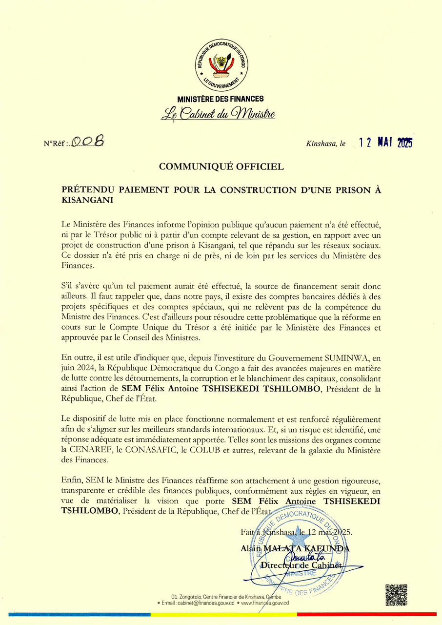 AFFAIRE 39 MILLIONS : LE MINISTÈRE DES FINANCES TRANCHE, AUCUN PAIEMENT N'A ÉTÉ EFFECTUÉ [DOCUMENT]