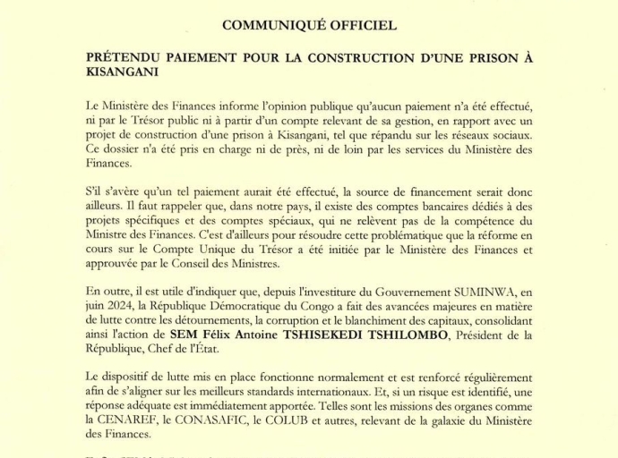 AFFAIRE 39 MILLIONS : LE MINISTÈRE DES FINANCES TRANCHE, AUCUN PAIEMENT N'A ÉTÉ EFFECTUÉ [DOCUMENT]