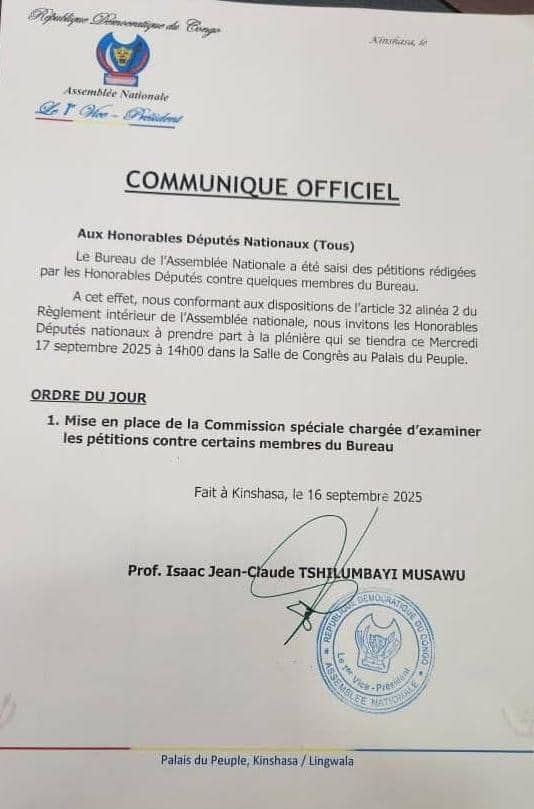 ASSEMBLÉE NATIONALE/PETITION CONTRE KAMERHE, LES DÉPUTÉS EN PLÉNIÈRE CE MERCREDI 17 SEPTEMBRE