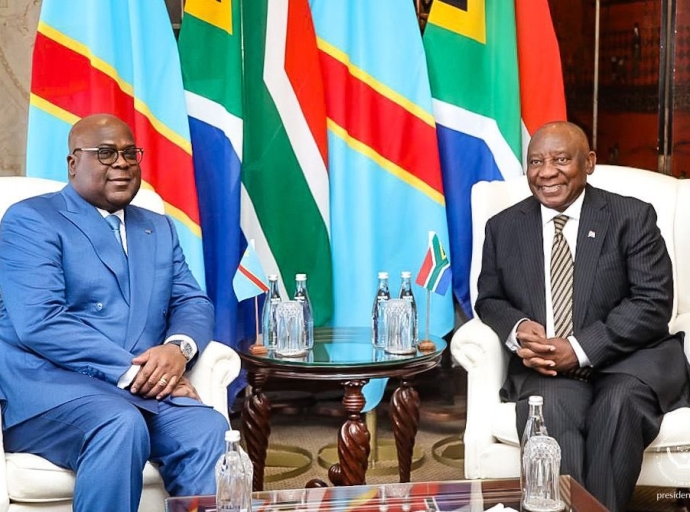 RDC: FELIX TSHISEKEDI EN VISITE DE TRAVAIL À PRETORIA AU PRÈS DE CYRIL RAMAPHOSA