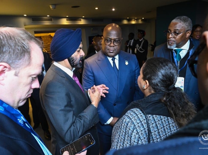 PENDANT SON SÉJOUR A BRUXELLES, LE PRÉSIDENT FÉLIX TSHISEKEDI A ÉCHANGÉ AVEC LE PRÉSIDENT DU GROUPE DE LA BANQUE MONDIALE AJAYPAL SINGH 