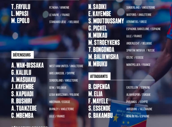 SPORT/AFRIQUE : ÉLIMINATOIRES COUPE DU MONDE 2026, BARRAGES INTERCONTINENTAUX ZONE AFRIQUE, SÉBASTIEN DESABRE DÉVOILE SA LISTE DE 25 LÉOPARDS AVEC DES NOUVEAUX