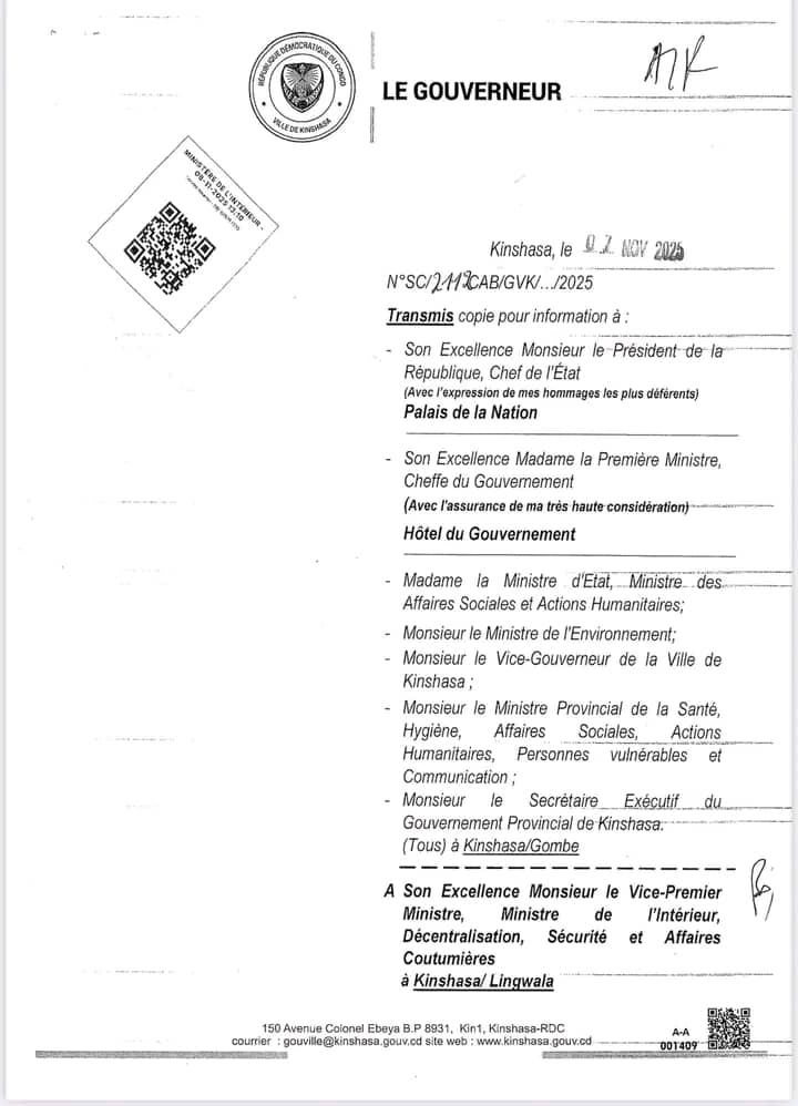 Fonds des inondations : Bumba se lave les mains