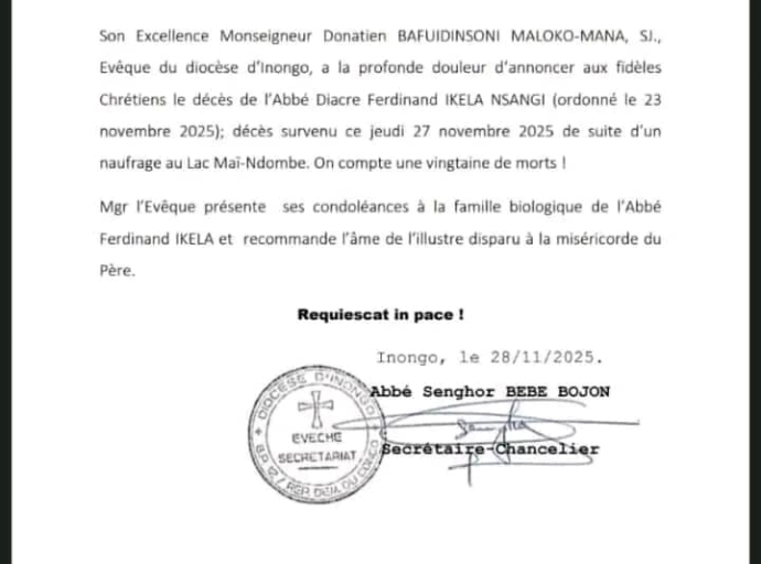 Drame sur le lac Maï-Ndombe : plus de 20 morts dans un naufrage