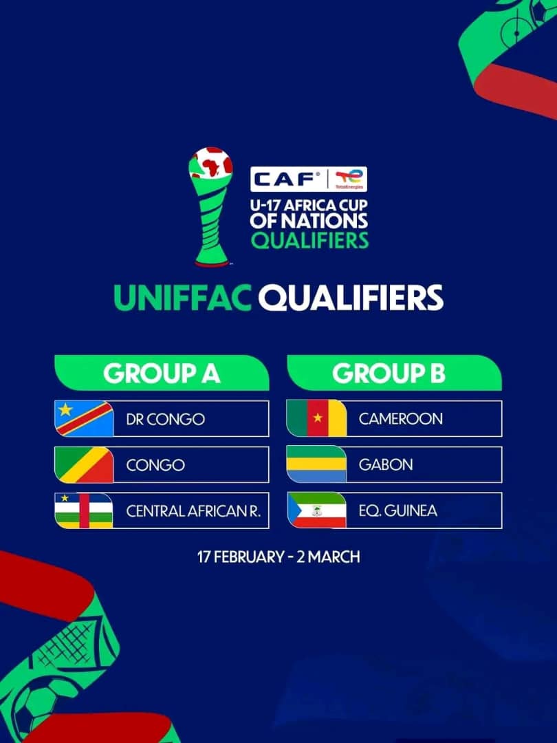 CAN U17 (Zone UNIFFAC) : Kinshasa accueille le tournoi qualificatif