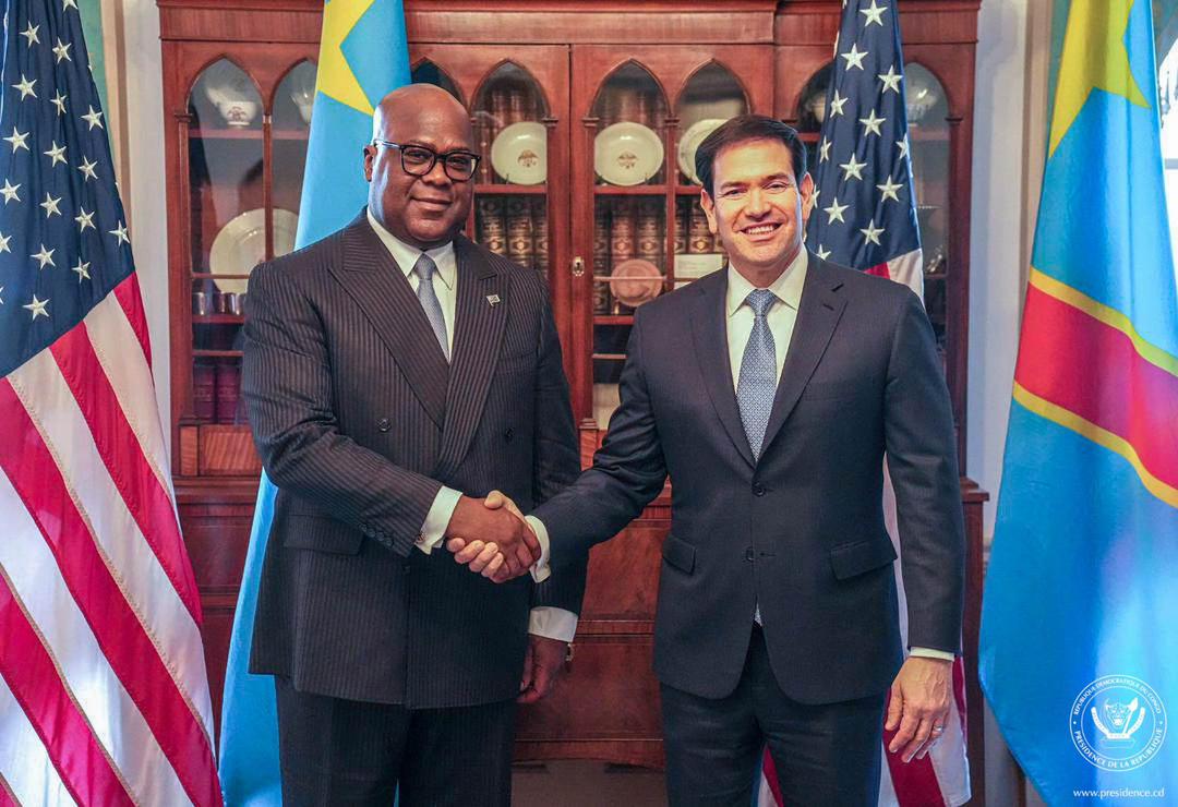 Le Président de la République Félix Tshisekedi s’entretient avec le secrétaire d’État américain Marco Rubio