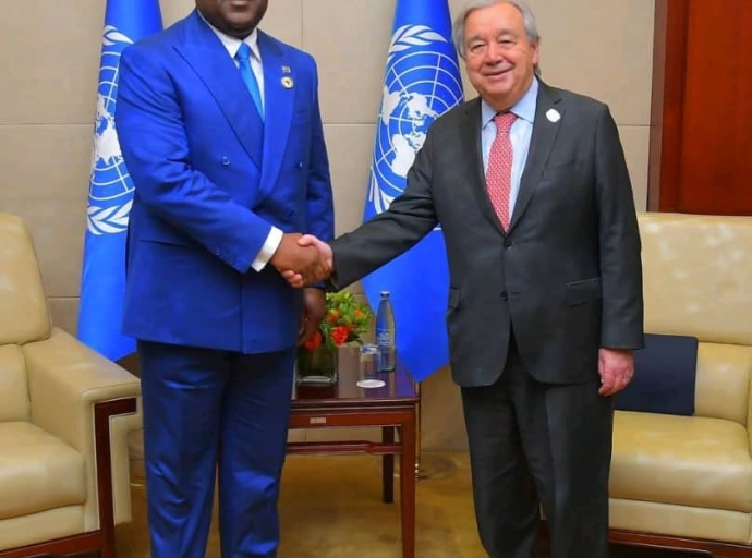 Paix en RDC : Félix Tshisekedi et António Guterres plaident pour la consolidation du cessez-le-feu