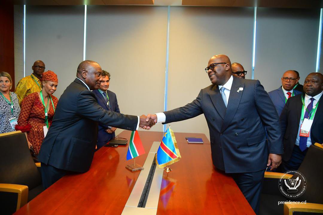 Le président Félix Tshisekedi s'est entretenu avec son homologue sud-africain Cyril Ramaphosa