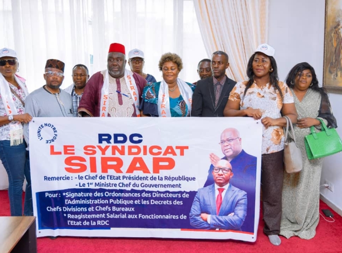 RDC: le SIRAP suspend le sit-in des fonctionnaires de l'État annoncé après des assurances sur les salaires