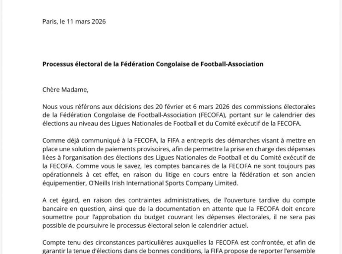 FECOFA : la FIFA décale les élections et reprogramme le scrutin pour mai 2026