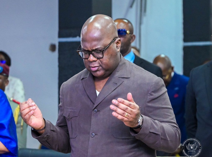 Kinshasa : Félix Tshisekedi à l’Église Armée de Victoire, la foi au cœur du message