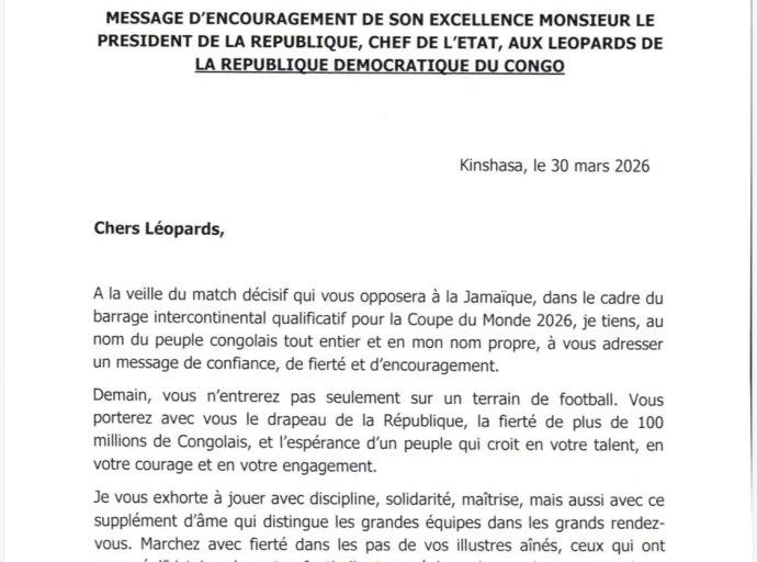 Barrages Mondial 2026 : Tshisekedi galvanise les Léopards pour une qualification historique