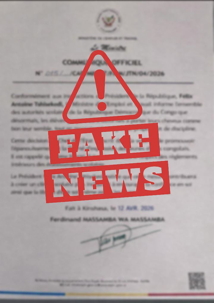 RDC : le ministère de l’Emploi dénonce une manipulation et met en garde contre un faux communiqué viral