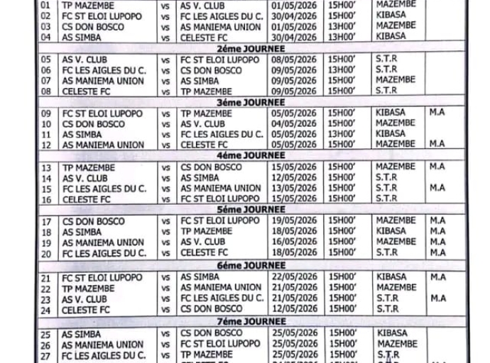 LINAFOOT : Le calendrier officiel des Play-offs dévoilé 