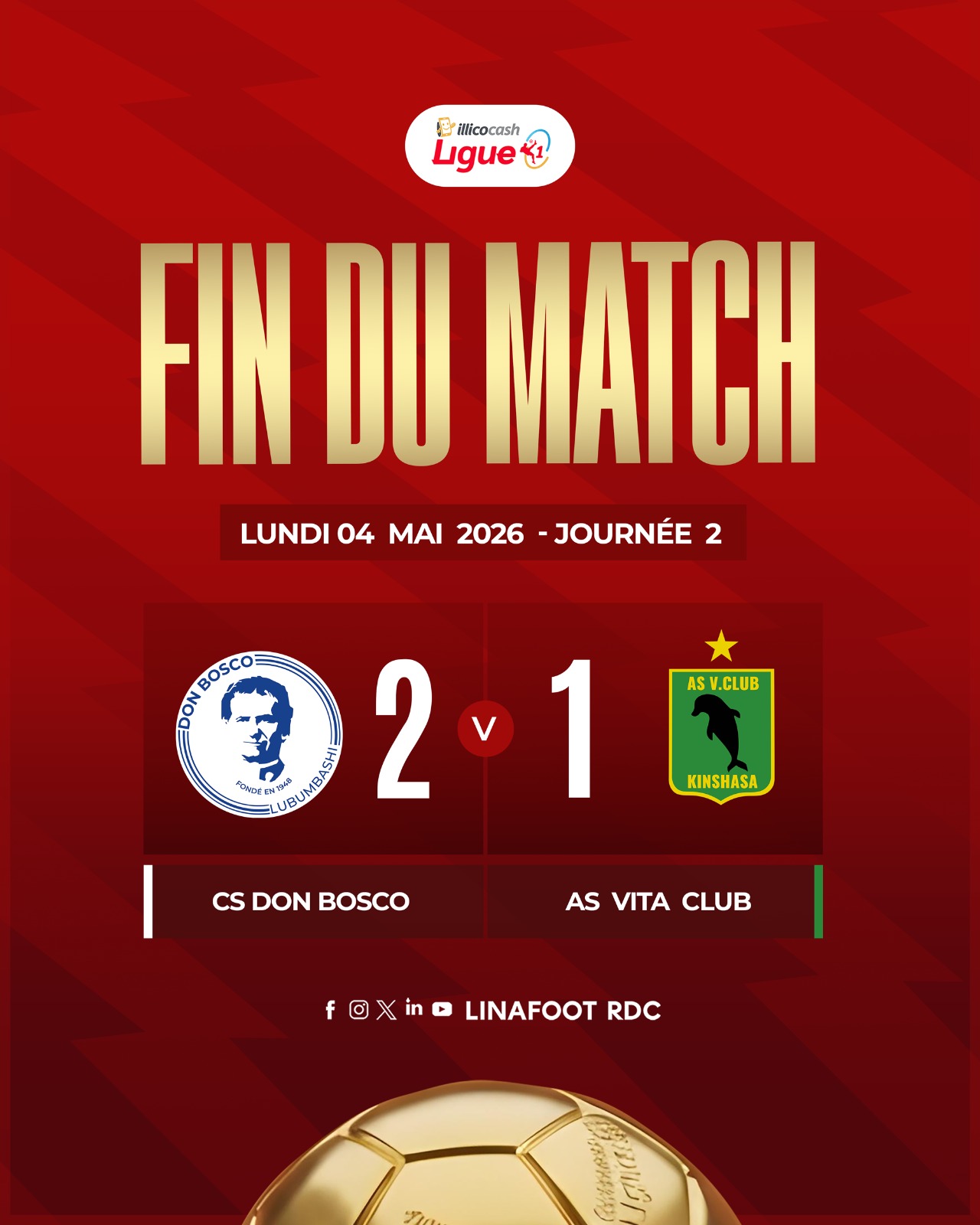 Naufrage moscovite à Lubumbashi : Vita club sombre, Don Bosco respire !  